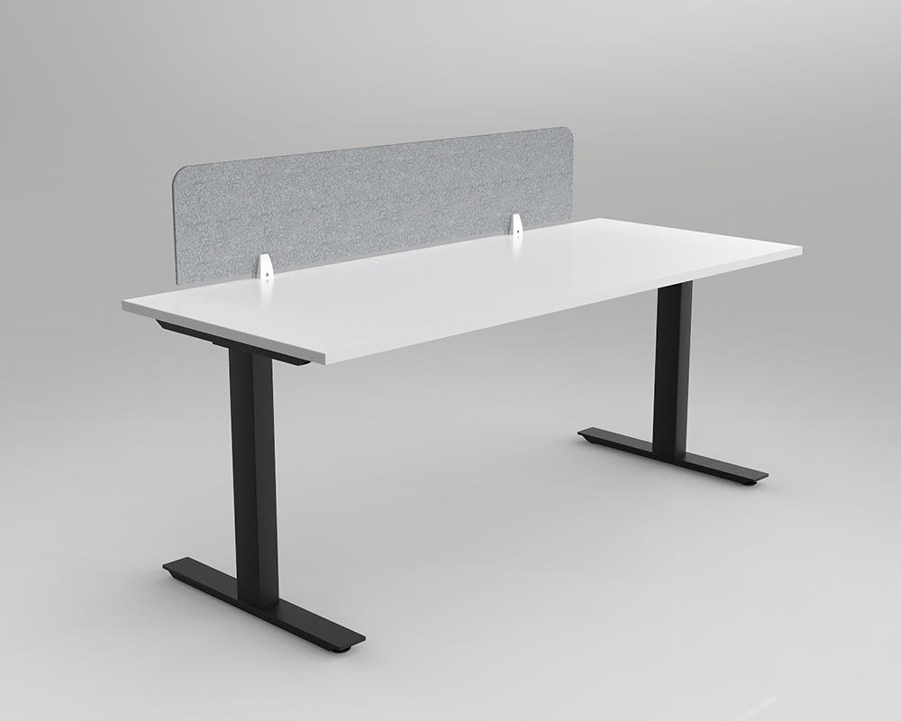 Agile Fixed Height Workstation - rectangle leg - with Acoustiq Screen